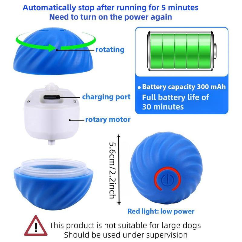 Gift for Pets, Smart Interactive Dog Toy, 1 Count USB Rechargeable LED Light Bouncing Ball, Activity Rolling Ball for Dogs & Cats, Pet Supplies, Christmas Gift